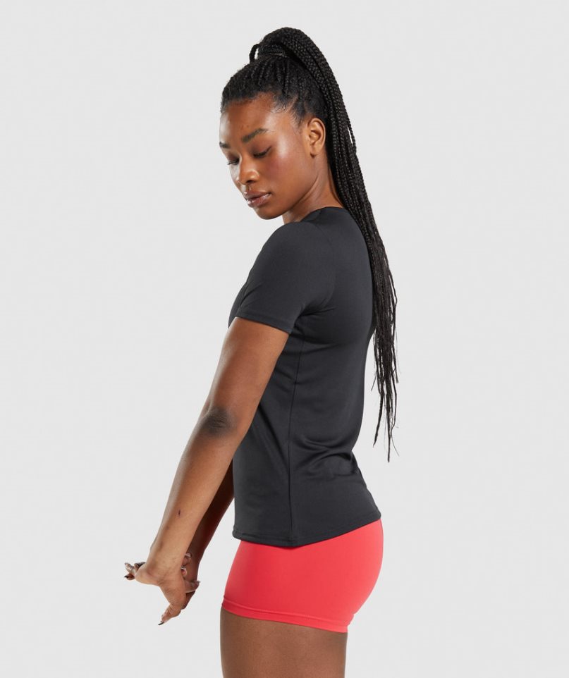 Women's Gymshark Training T-Shirts Black | NZ 7WHNDP